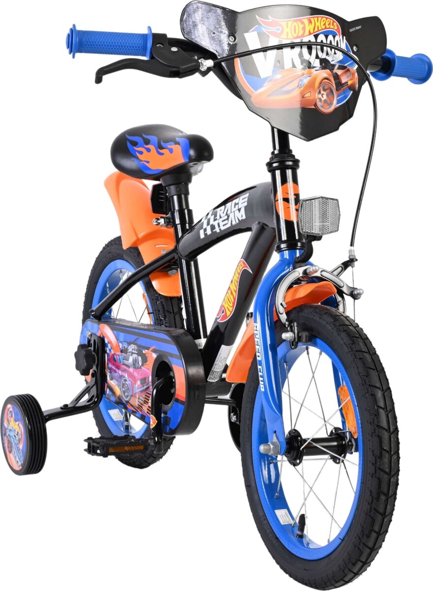 Volare - Hotwheels Børnecykel Med Støttehjul - 12 - Sort Blå