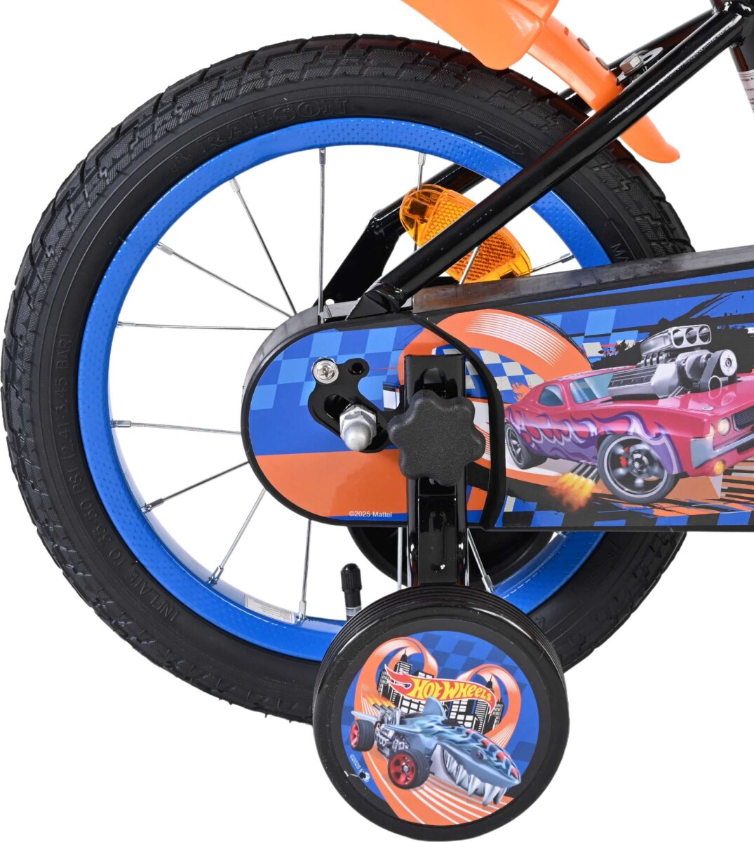 Volare - Hotwheels Børnecykel Med Støttehjul - 12 - Sort Blå