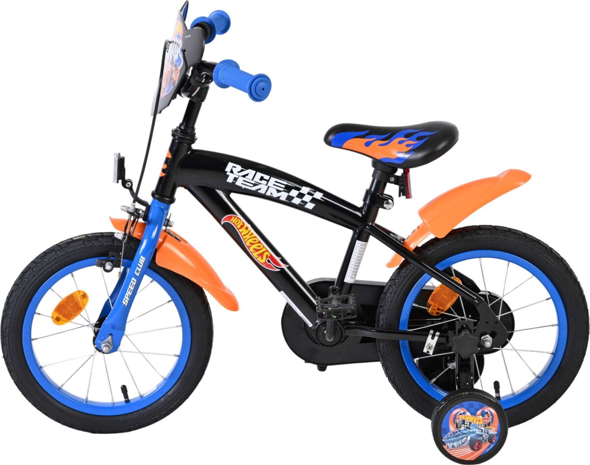 Volare - Hotwheels Børnecykel Med Støttehjul - 12 - Sort Blå