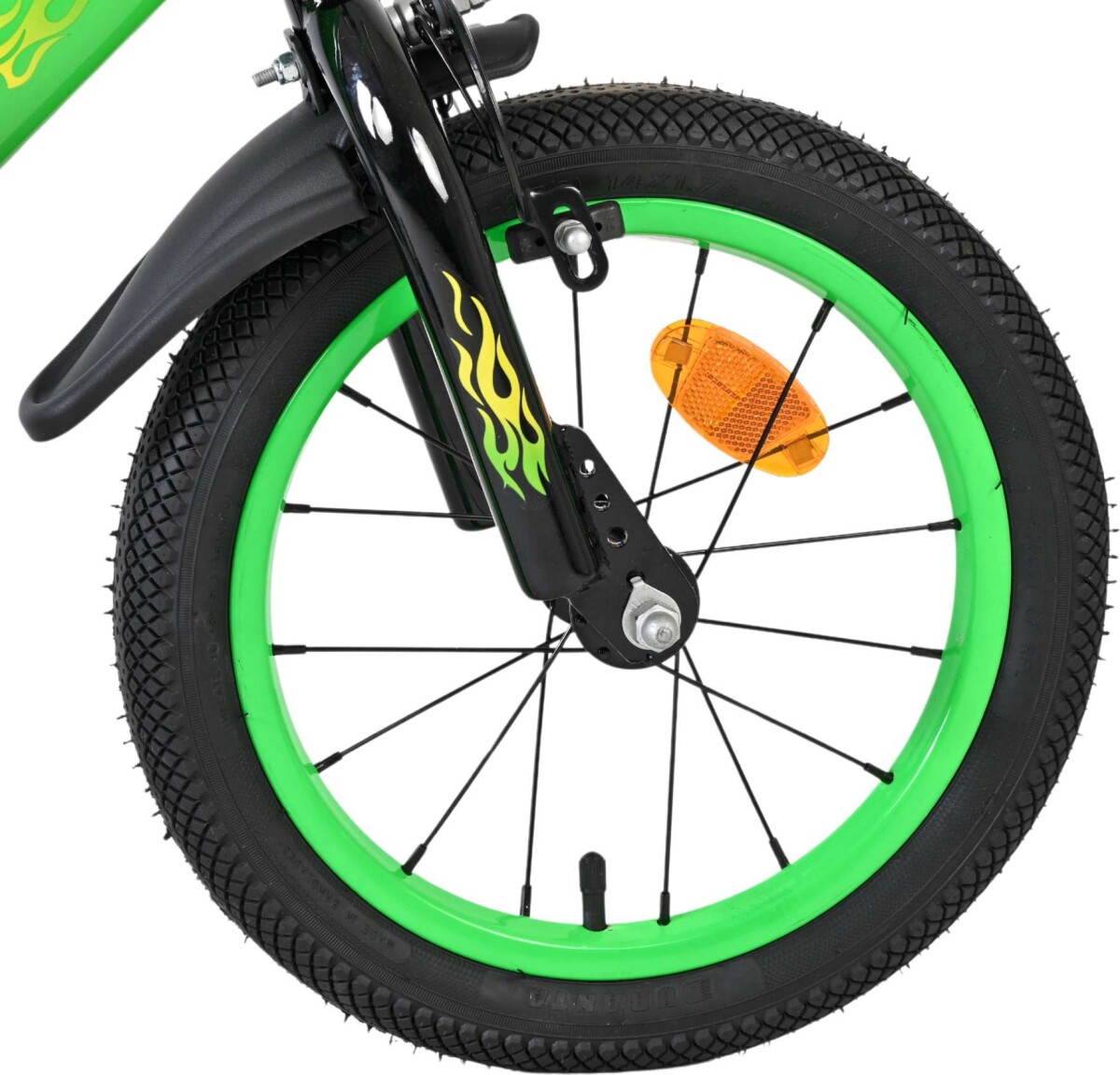 Volare - Strike Cykel - 14 Tommer - Støttehjul - Grøn Sort