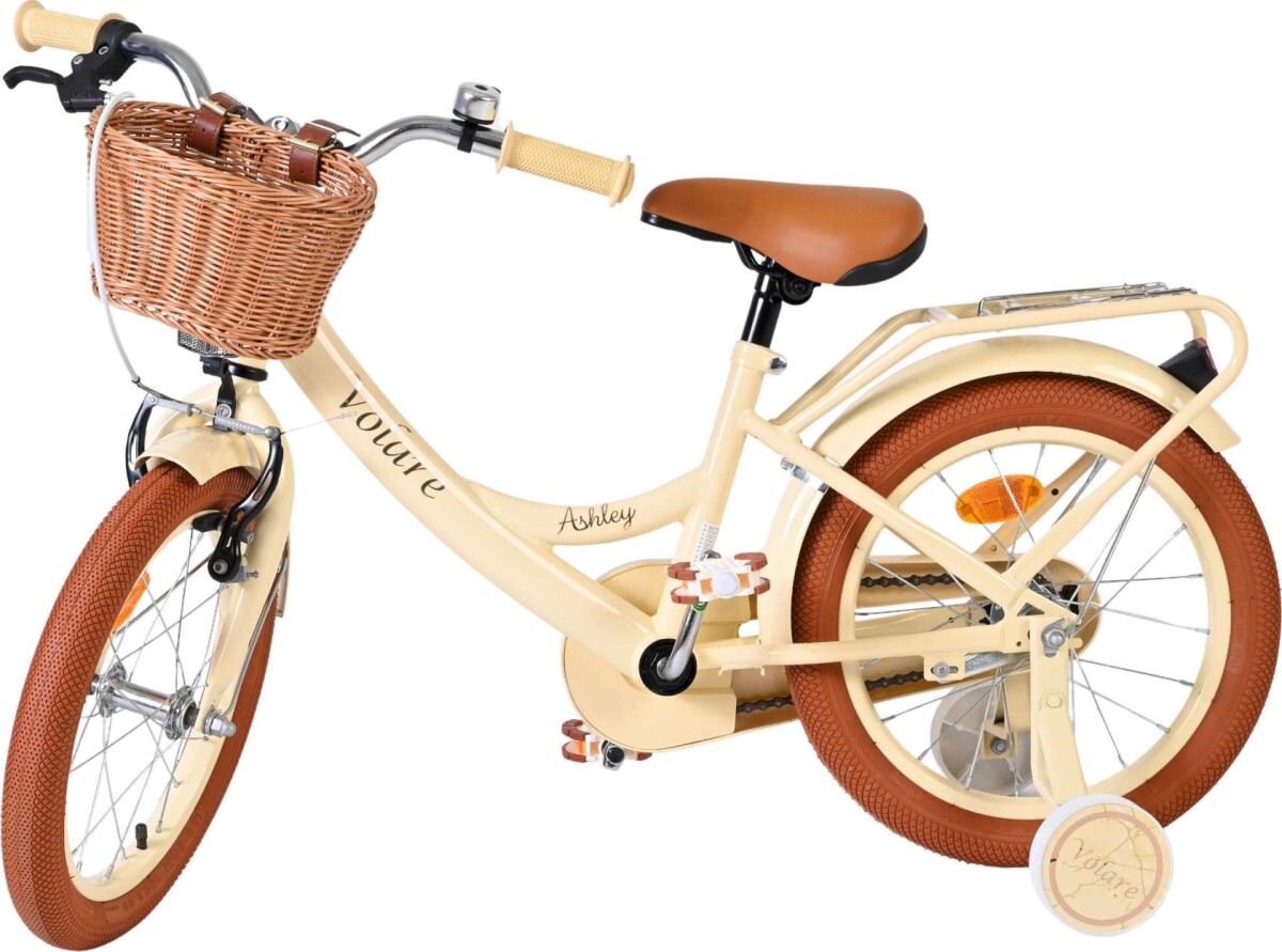 Volare - Ashley 16 Børnecykel - Med Kurv Og Støttehjul - Creme