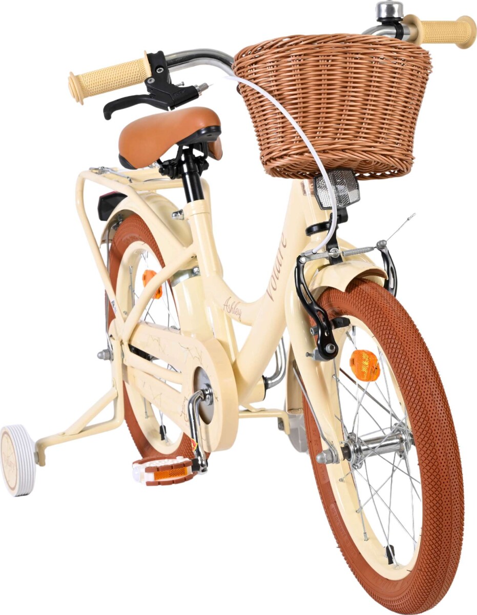Volare - Ashley 16 Børnecykel - Med Kurv Og Støttehjul - Creme