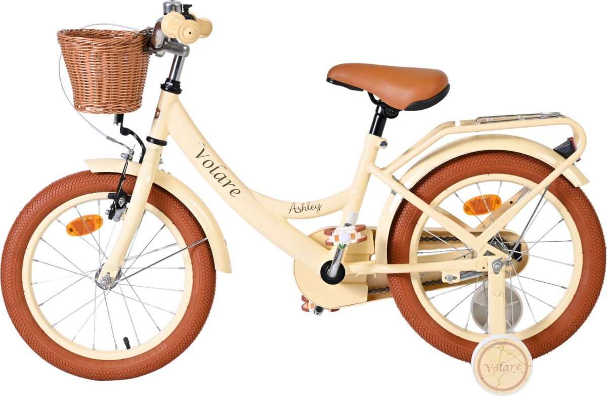 Volare - Ashley 16 Børnecykel - Med Kurv Og Støttehjul - Creme