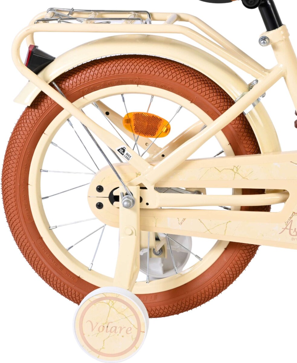 Volare - Ashley 16 Børnecykel - Med Kurv Og Støttehjul - Creme