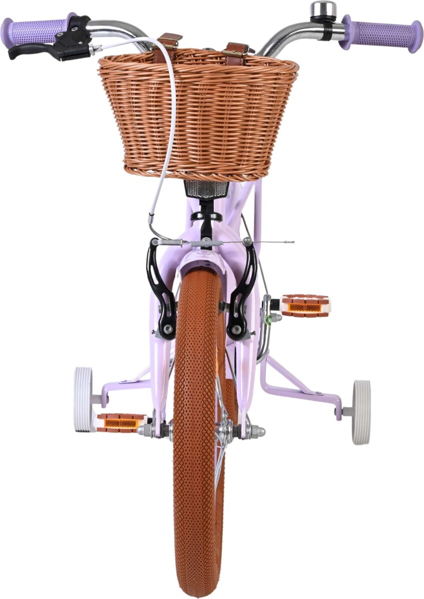 Volare - Ashley 16 Børnecykel - Kurv Og Støttehjul - Lilla Pastel