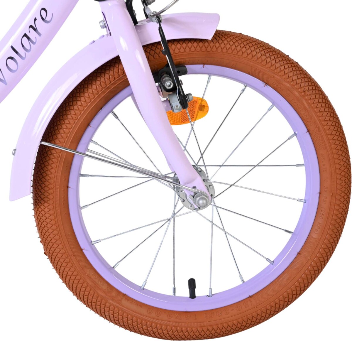 Volare - Ashley 16 Børnecykel - Kurv Og Støttehjul - Lilla Pastel