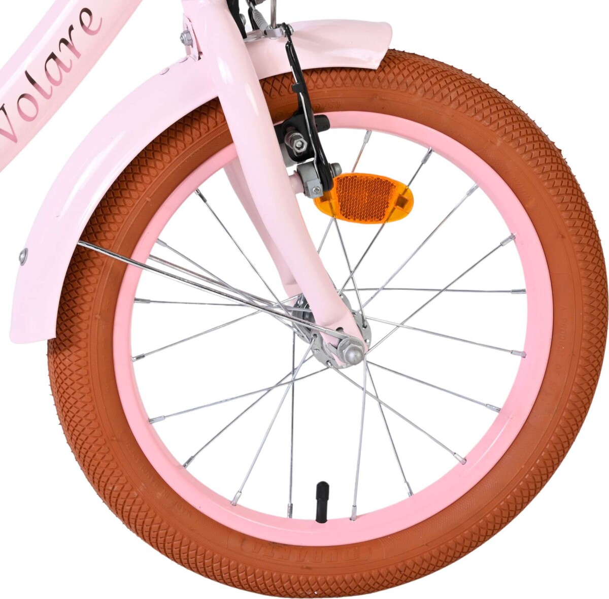 Volare - Ashley 16 Børnecykel - Kurv Og Støttehjul - Pastel Pink