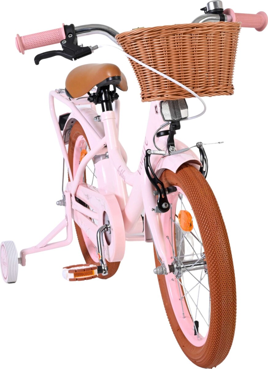 Volare - Ashley 16 Børnecykel - Kurv Og Støttehjul - Pastel Pink