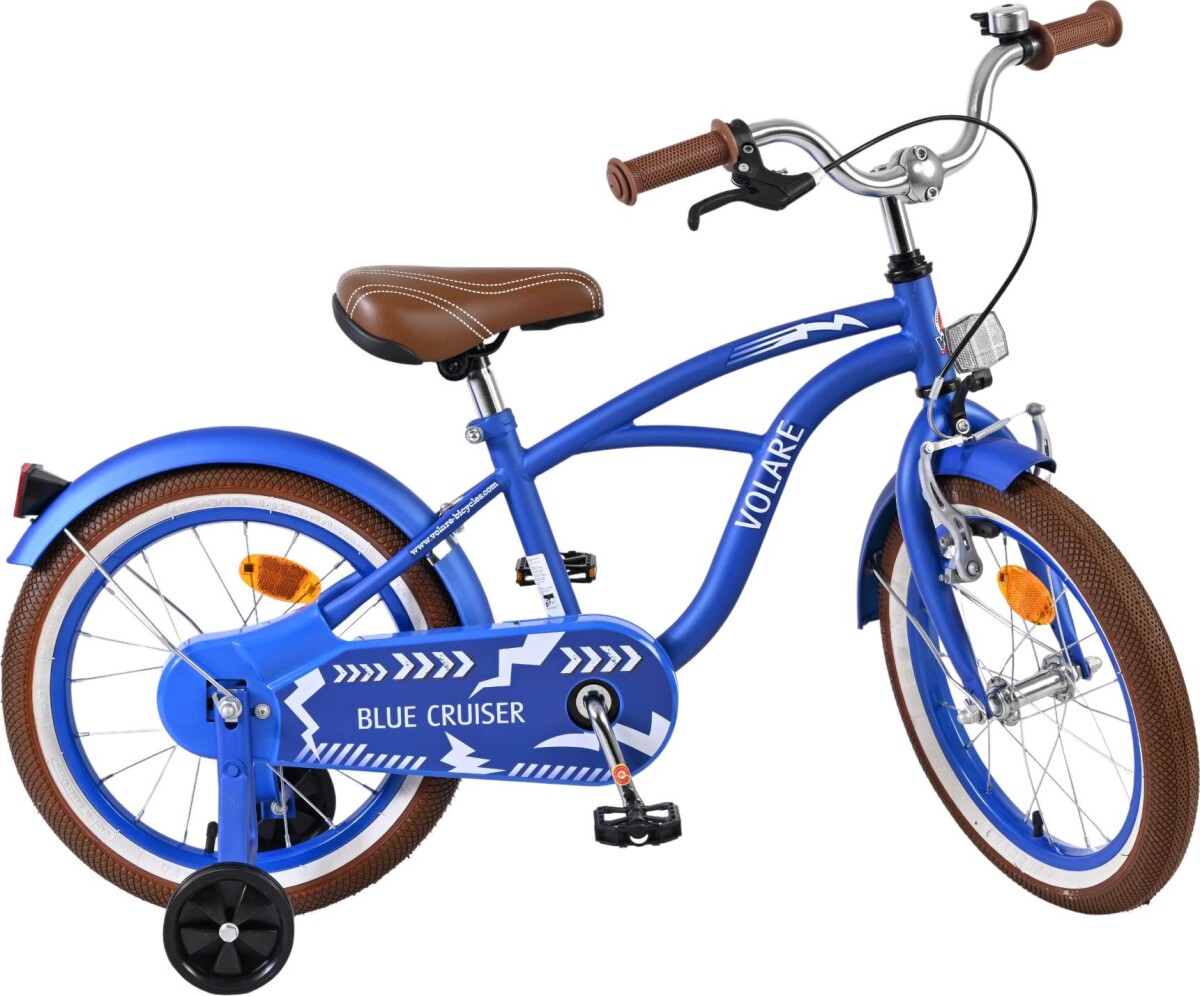 Volare - Cruiser - 16 Tommer - Blå - Børnecykel Med Støttehjul