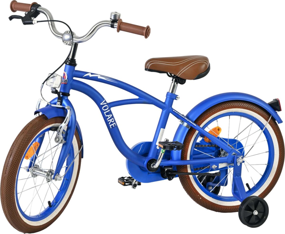 Volare - Cruiser - 16 Tommer - Blå - Børnecykel Med Støttehjul
