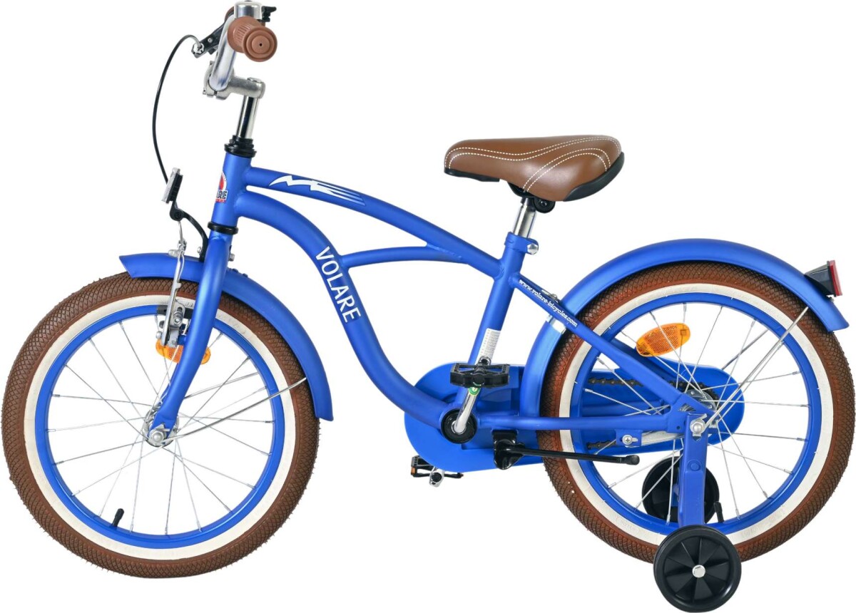 Volare - Cruiser - 16 Tommer - Blå - Børnecykel Med Støttehjul