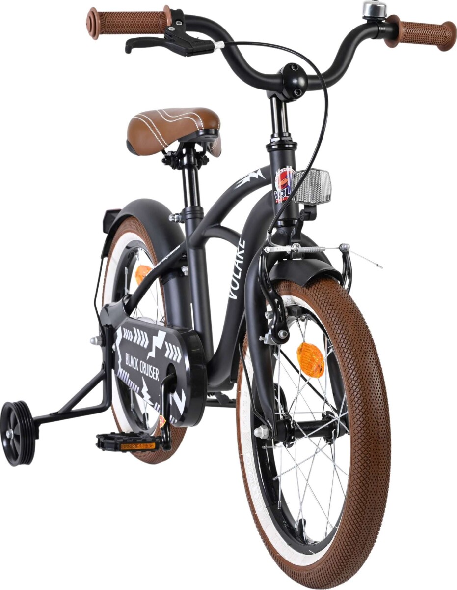 Volare - Cruiser - 16 Tommer - Sort - Børnecykel Med Støttehjul