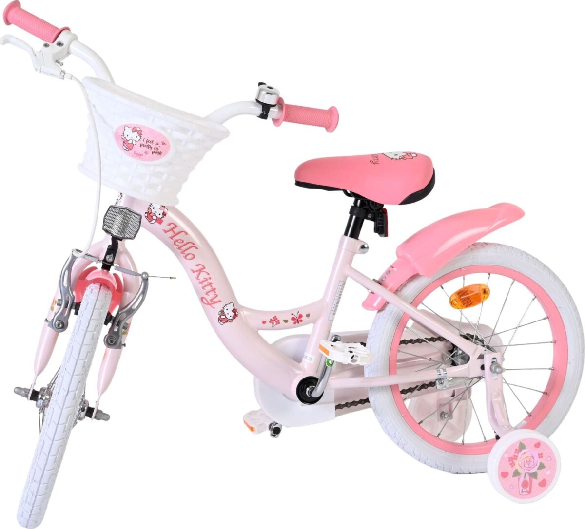 Volare - Hello Kitty - Pink Børnecykel - 16 Tommer - Kurv