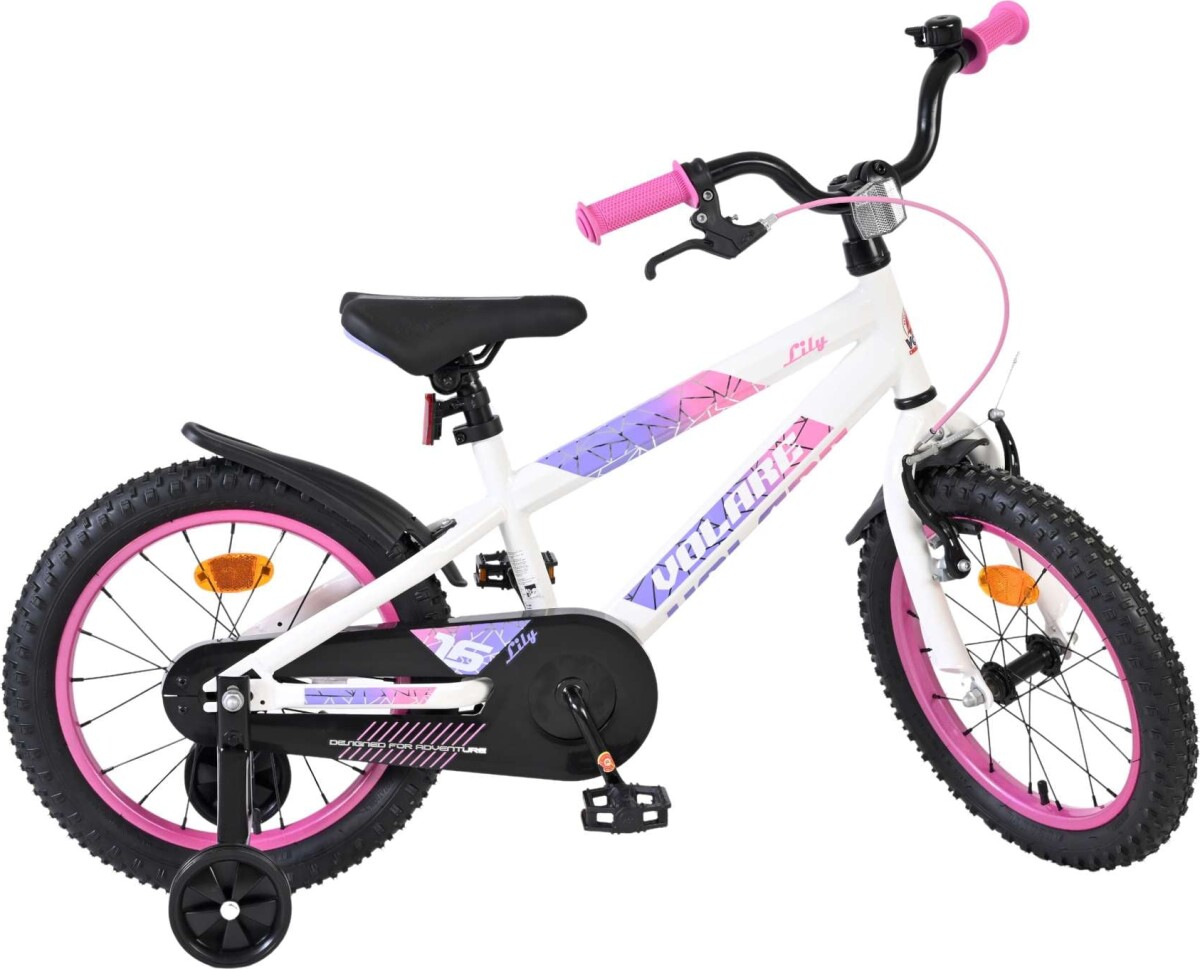 Volare - Lily Cykel - 16 Tommer - Støttehjul - Hvid