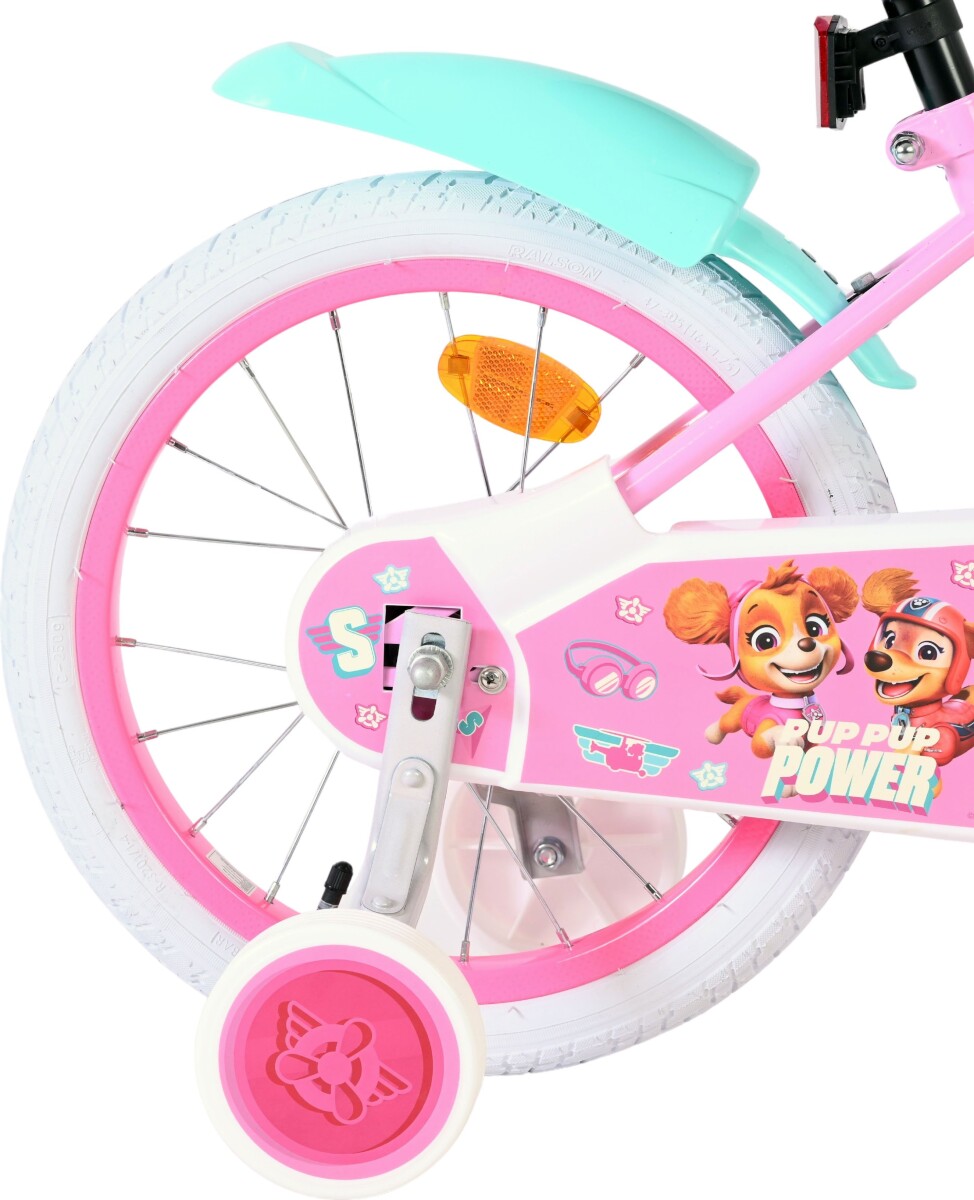 Volare - Paw Patrol Pigerne Cykel - 16 Tommer - Støttehjul Kurv - Pink