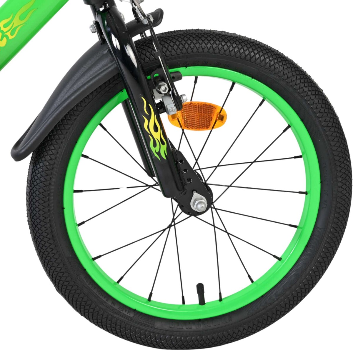Volare - Strike Cykel - 16 Tommer - Støttehjul - Grøn Sort