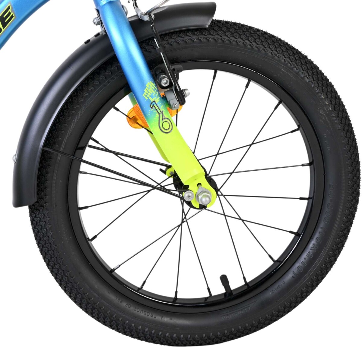 Volare - Thombike Cykel - 16 Tommer - Støttehjul - Blå Gul