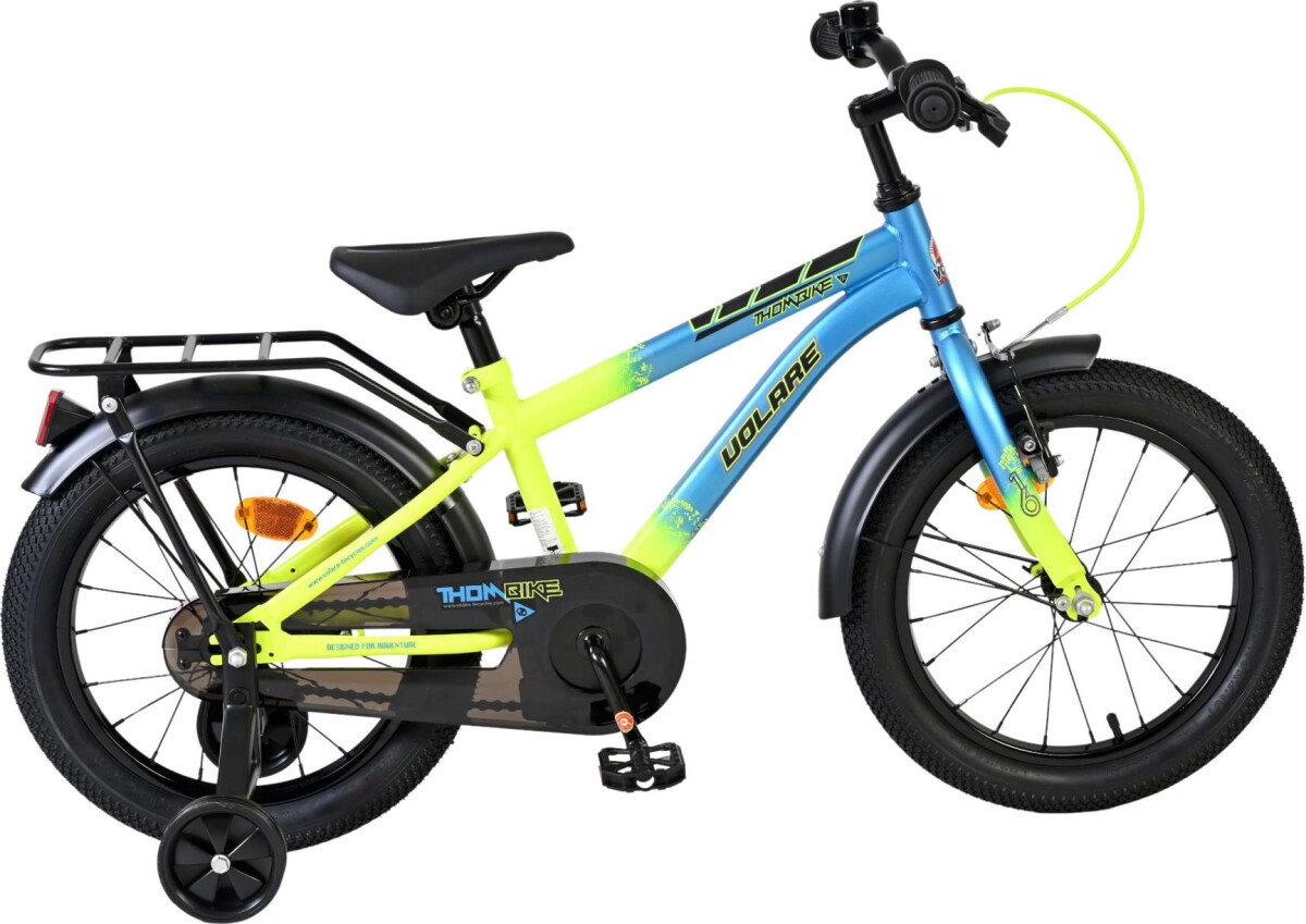 Volare - Thombike Cykel - 16 Tommer - Støttehjul - Blå Gul