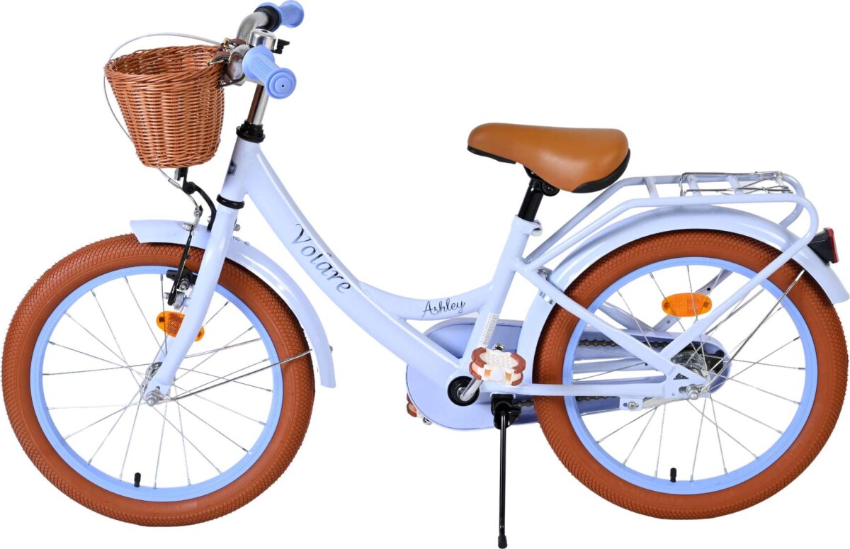 Volare - Ashley 18 Børnecykel - Kurv Bagagebærer - Blå Pastel