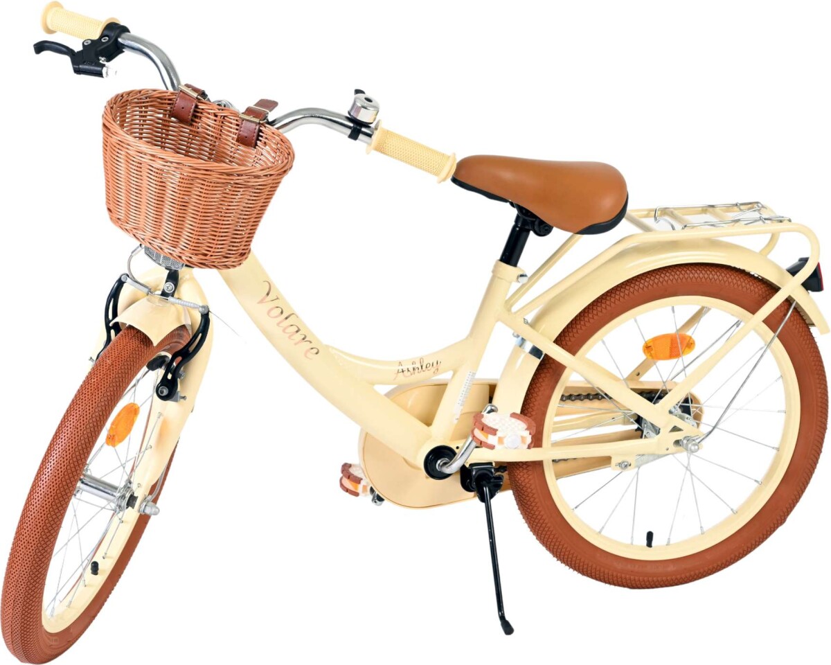 Volare - Ashley 18 Børnecykel - Kurv Og Bagagebærer - Creme