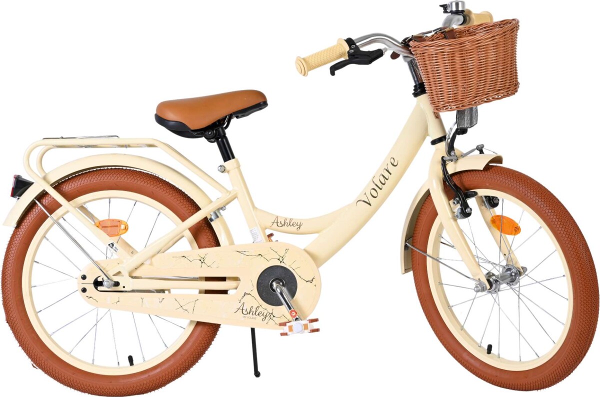 Volare - Ashley 18 Børnecykel - Kurv Og Bagagebærer - Creme