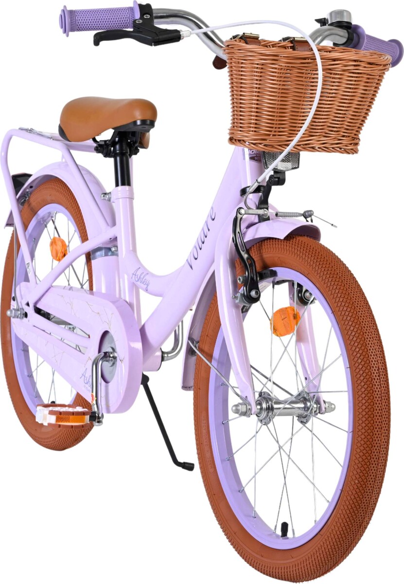 Volare - Ashley 18 Børnecykel - Kurv Bagagebærer - Lilla Pastel