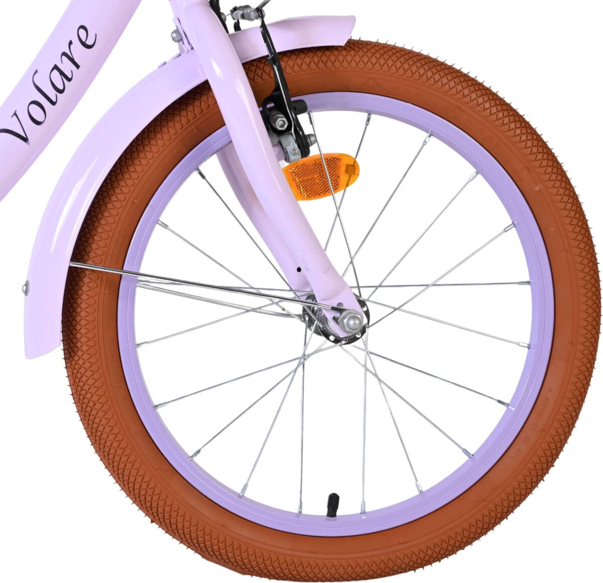 Volare - Ashley 18 Børnecykel - Kurv Bagagebærer - Lilla Pastel