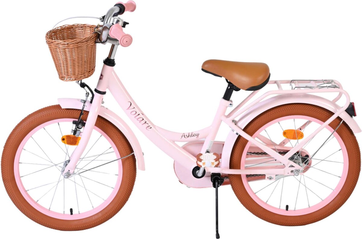 Volare - Ashley 18 Børnecykel - Kurv Bagagebærer - Pink Pastel