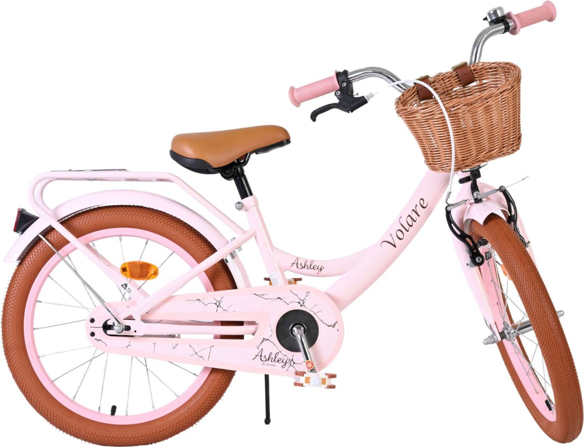 Volare - Ashley 18 Børnecykel - Kurv Bagagebærer - Pink Pastel