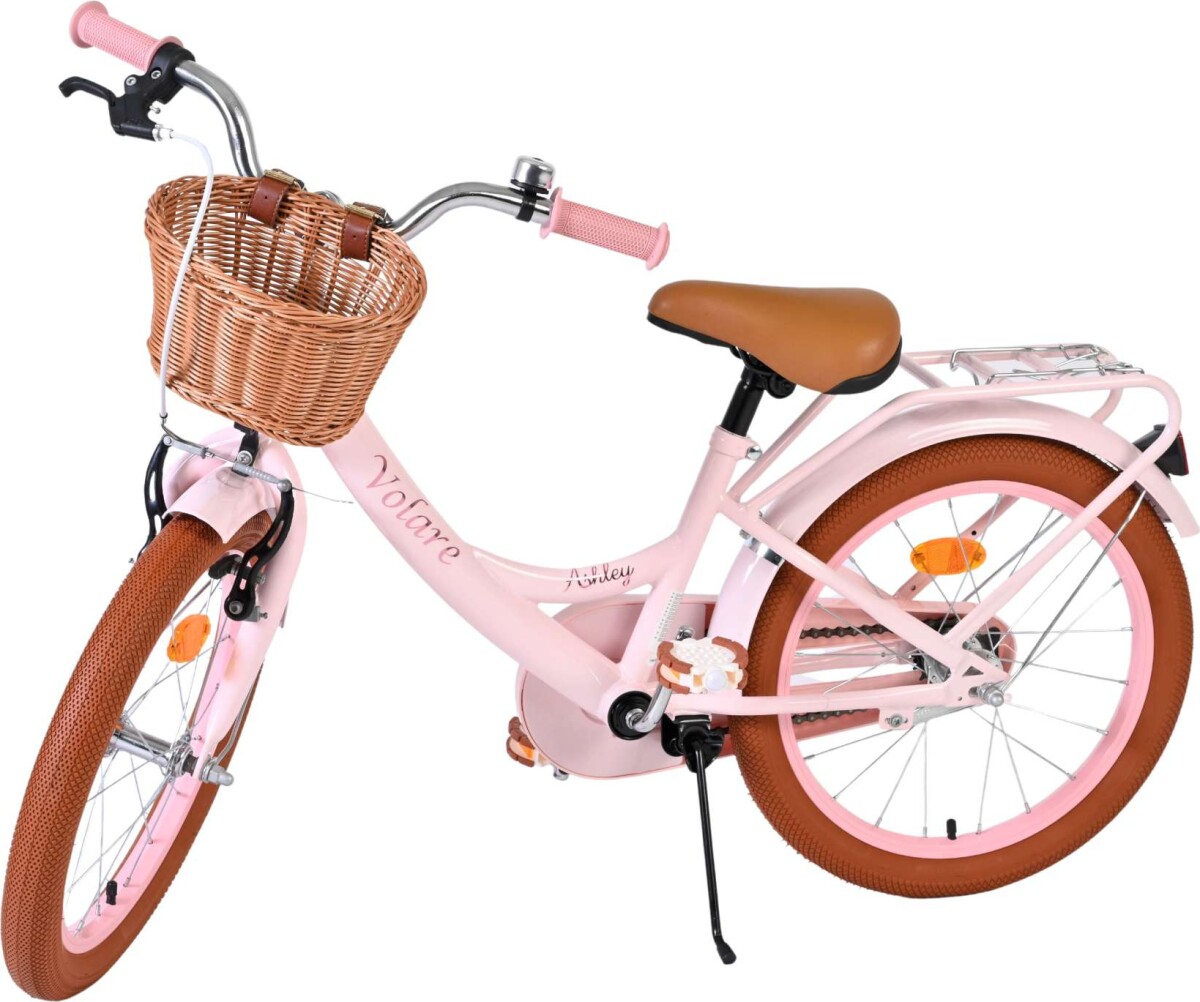 Volare - Ashley 18 Børnecykel - Kurv Bagagebærer - Pink Pastel