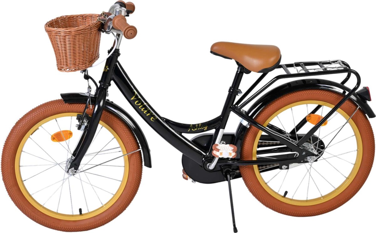 Volare - Ashley 18 Børnecykel - Med Kurv Og Bagagebærer - Sort