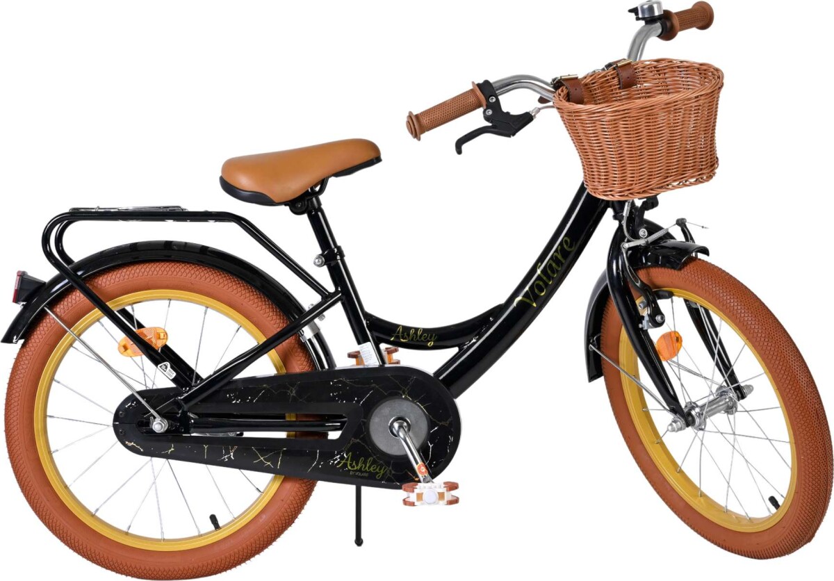 Volare - Ashley 18 Børnecykel - Med Kurv Og Bagagebærer - Sort