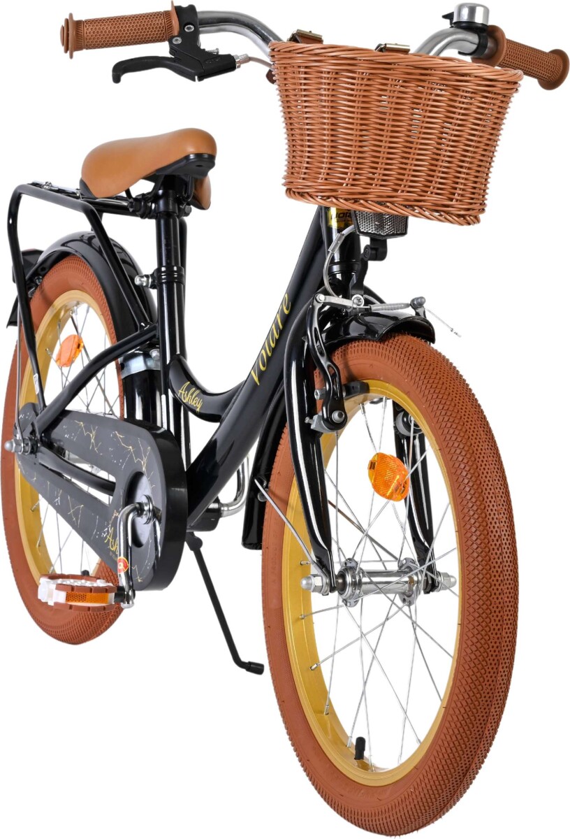 Volare - Ashley 18 Børnecykel - Med Kurv Og Bagagebærer - Sort