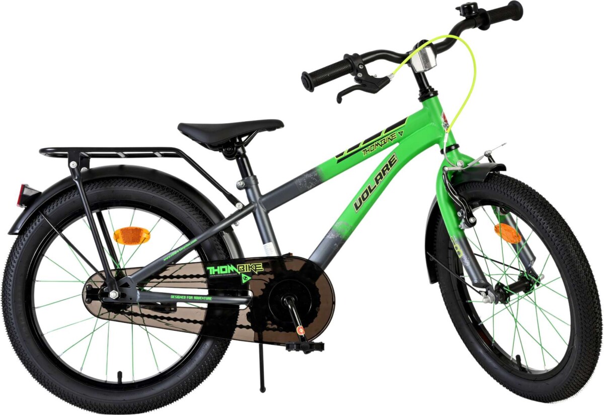 Volare - Thombike Cykel - 18 Tommer - Bagagebærer - Grøn Grå