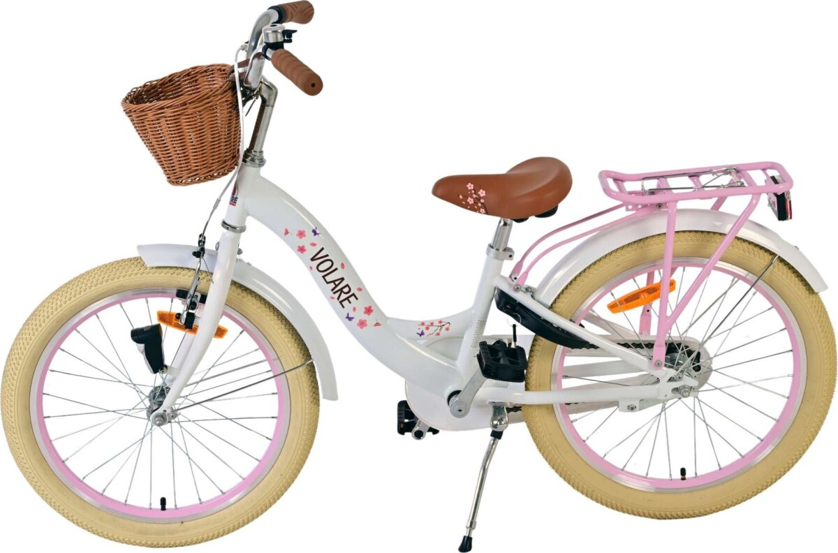 Volare - Børnecykel Med Støttehjul - 20 Tommer - Blossom - Hvid