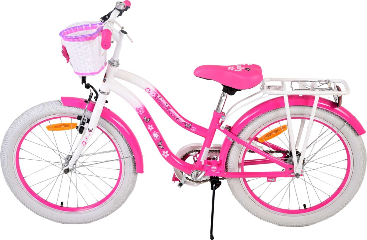 Volare - Børnecykel Med Kurv - 20 Tommer - Blomster - Pink