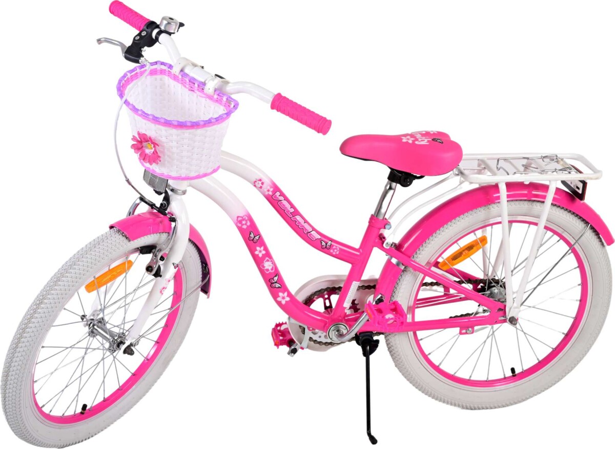 Volare - Børnecykel Med Kurv - 20 Tommer - Blomster - Pink