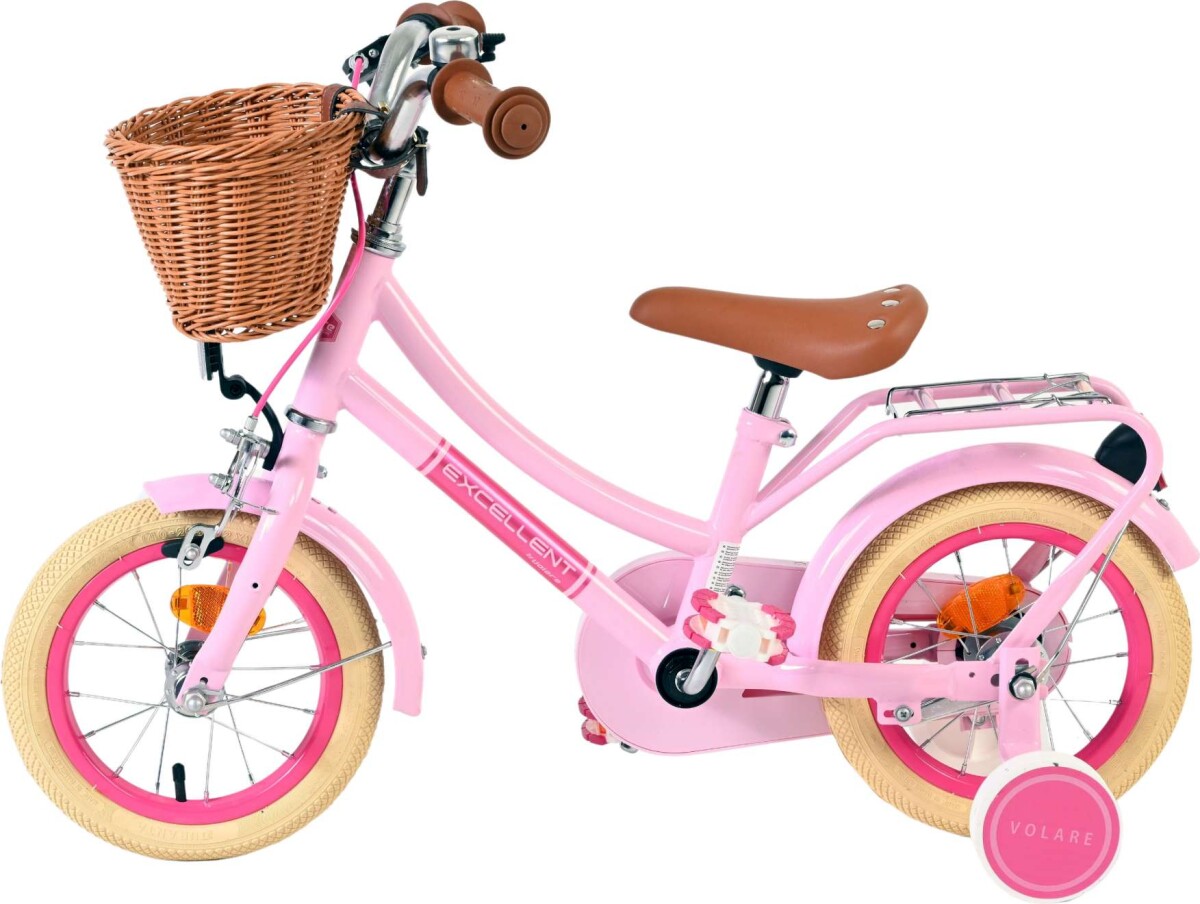 Volare - Børnecykel Med Støttehjul - 12 Tommer - Excellent Pink