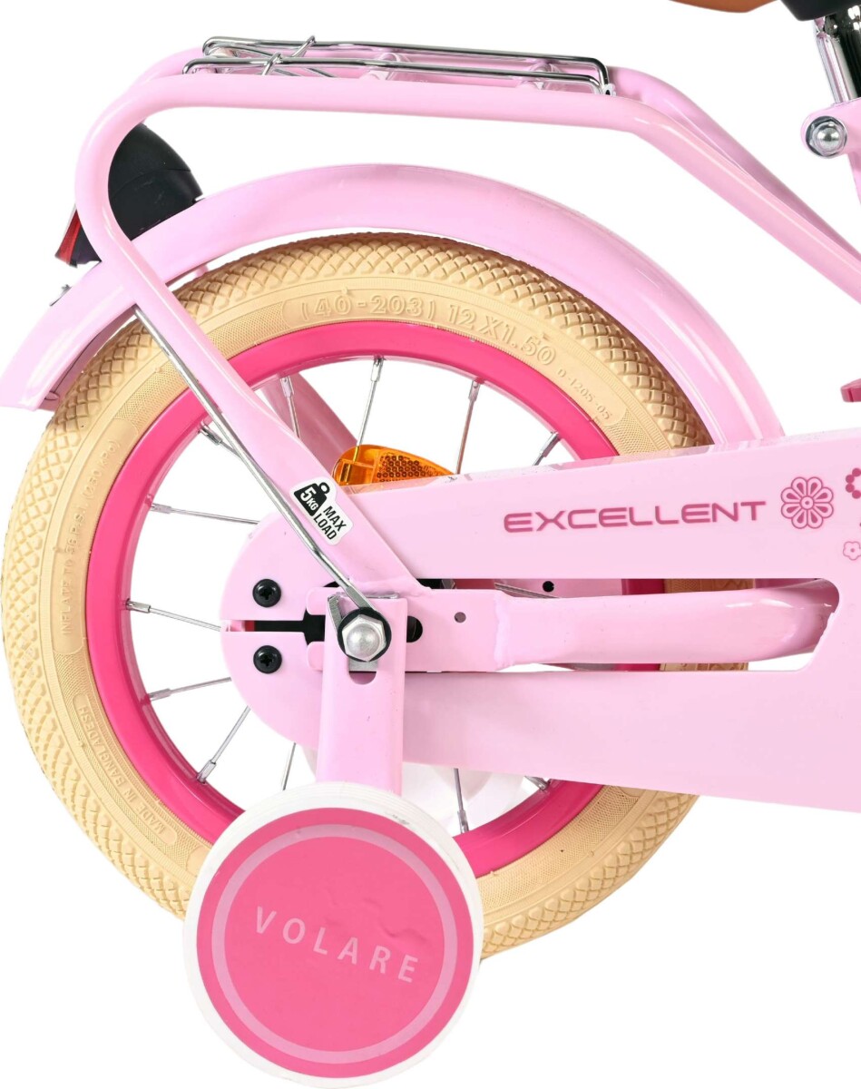 Volare - Børnecykel Med Støttehjul - 12 Tommer - Excellent Pink