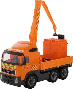Volvo Lastbil Legetøj Med Kran Og Lad - 45 Cm - Polesie