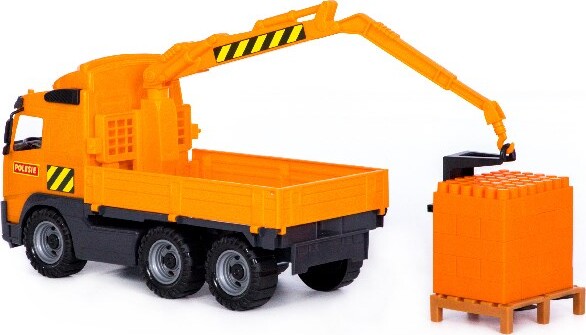 Volvo Lastbil Legetøj Med Kran Og Lad - 45 Cm - Polesie