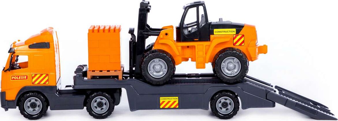 Volvo Lastbil Legetøj Med Gaffeltruck - 75 Cm - Polesie