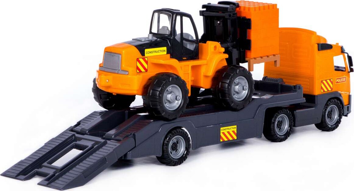 Volvo Lastbil Legetøj Med Gaffeltruck - 75 Cm - Polesie