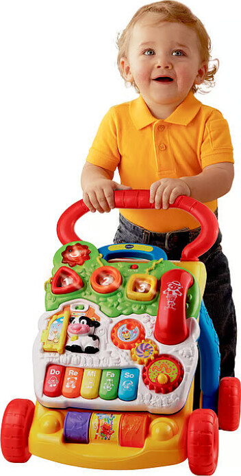 Vtech - Baby Barnets Første Gåvogn - Dansk