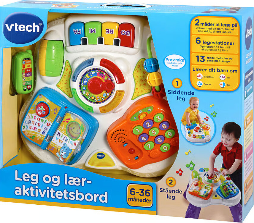 Vtech - Aktivitetsbord Til Børn - Med Lyd Og Lys - Dansk