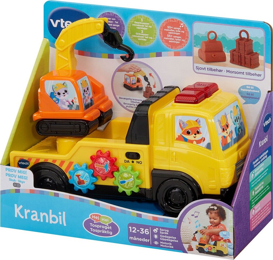 Vtech - Kranbil Legetøj - Over 55 Sange Og Sætninger - Dansk