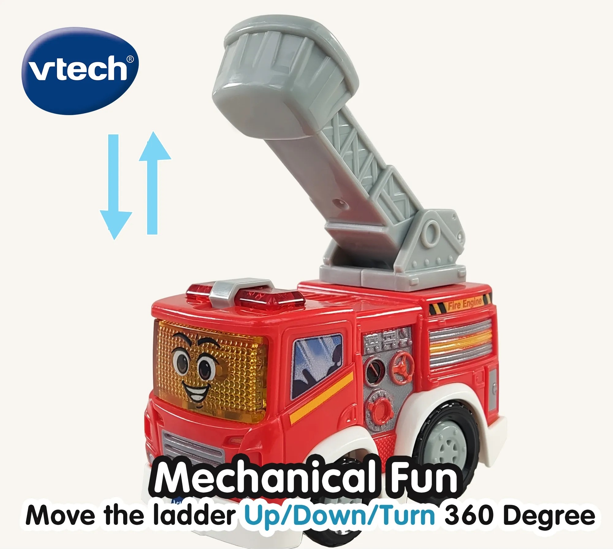 Vtech - Toot Toot Drivers Firetruck - Legetøjs Brandbil - Lyd Og Lys