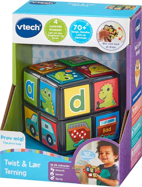 Vtech - Baby Twist Teach Animal Cube Aktivitetskube - Lys - Lyd
