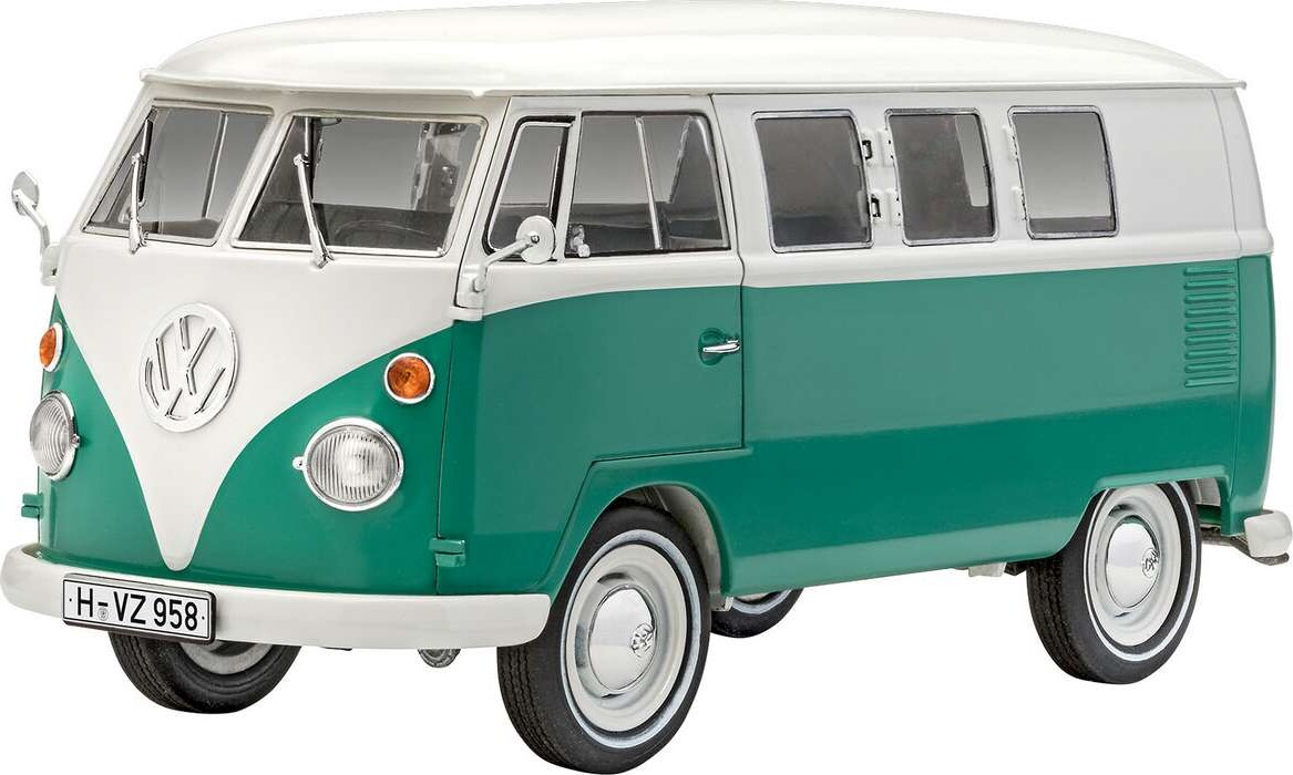 Revell - Vw T1 Samba Bus Bil Byggesæt - 1 24 - Level 5 - 07675