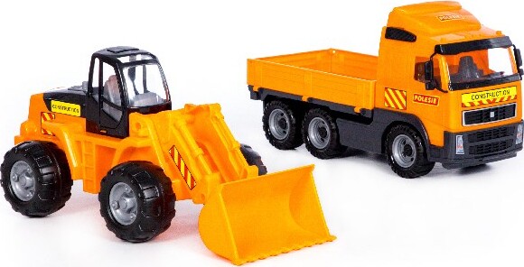 Wader Volvo - Legetøjs Lastbil Med Gummiged - Gul